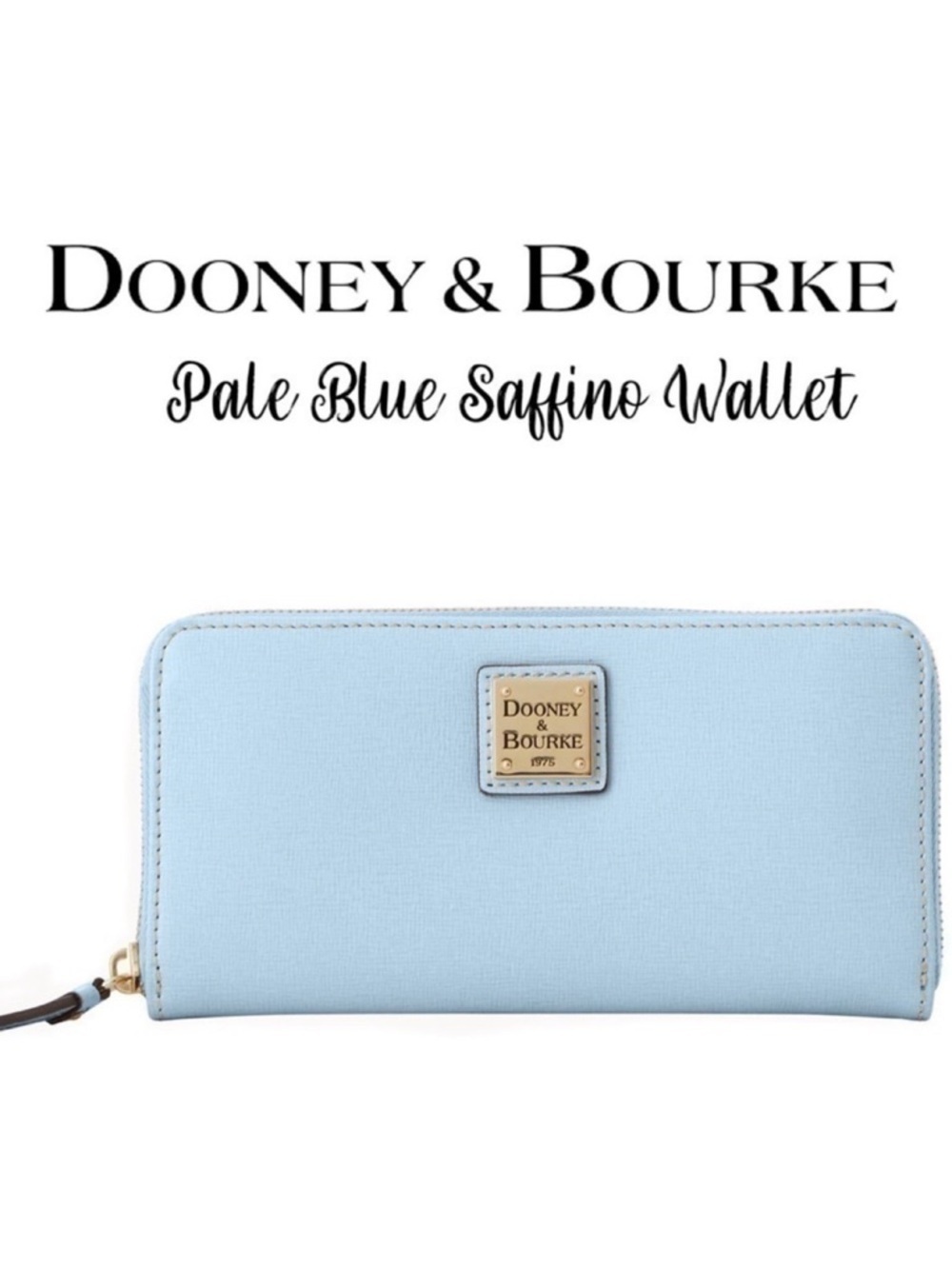 Dooney Pale Blue Italian Saffino Wallet